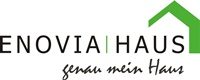 Enovia Fertighaus Logo von Green Homes Gruppe mit Haus-Symbol und Schriftzug.