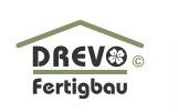 Drevo Fertigbau Logo von Drevo Fertigbau, mit einem Haus-Symbol und einer Blume.