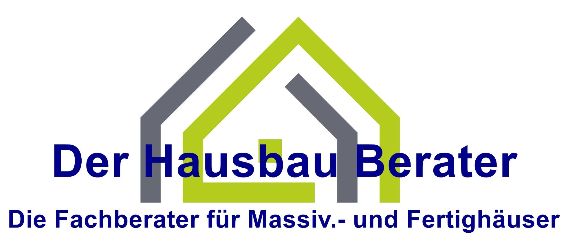Der Hausbau Berater Logo von "Der Hausbau Berater" mit einem grafischen Haus-Design und Slogan über Bauberatung.